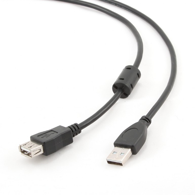 Удлинитель USB 2.0 AM/AF, 3.0m, 1 феррит, черный [2109]
