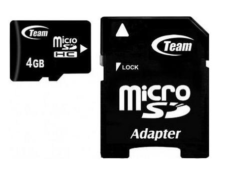 Карта памяти MicroSDHC 4GB Class 10 Team + SD-adapter [TUSDH4GCL1003]
