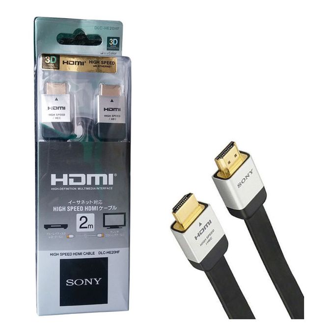 Кабель HDMI-HDMI 2m плоский Black [DLC-HE20HF]