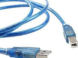 [001930] Кабель USB 2.0 RITAR AM/BM, 1.8m, 1 феррит, прозрачный синий [7378]