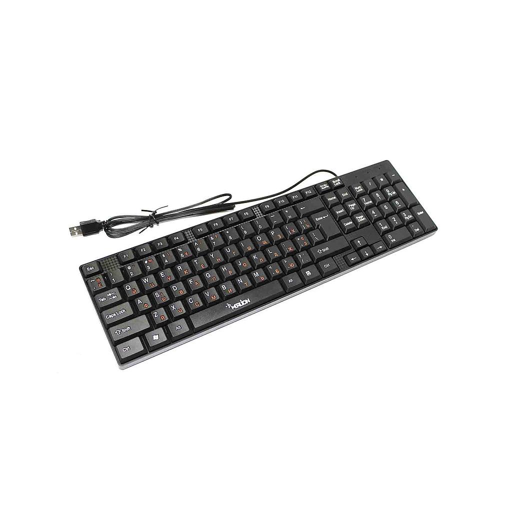 Клавіатура USB Merlion KB-Zero, длина кабеля 135см, (Eng/Укр/Рус), (460х158х33 мм) Black, 104к, Q20 [KB-Zero]