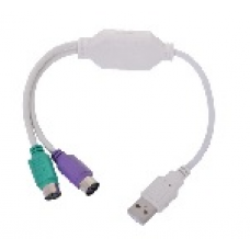 Перехідник USB AM/2*PS2, 20см, Grey [3426]