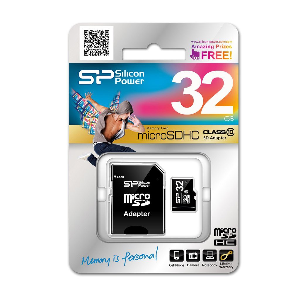 Карта памяти Silicon Power 32Gb microSDHC class 10 (SP032GBSTH010V10SP)