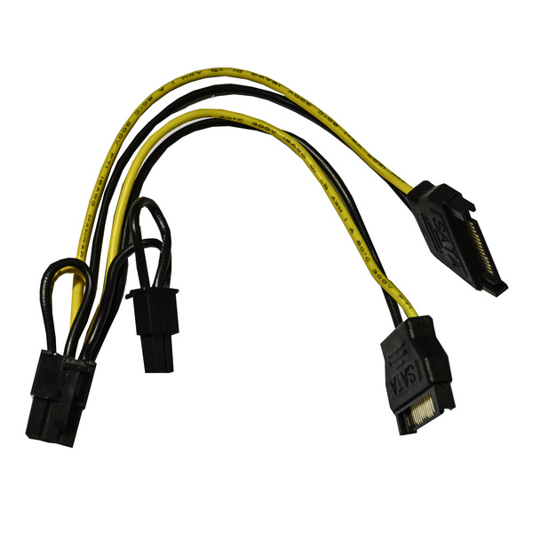 Кабель питания для видеокарт Dynamode SATA 15Pin x 2 to PCI-E 8Pin(6+2) 16 AWG медь