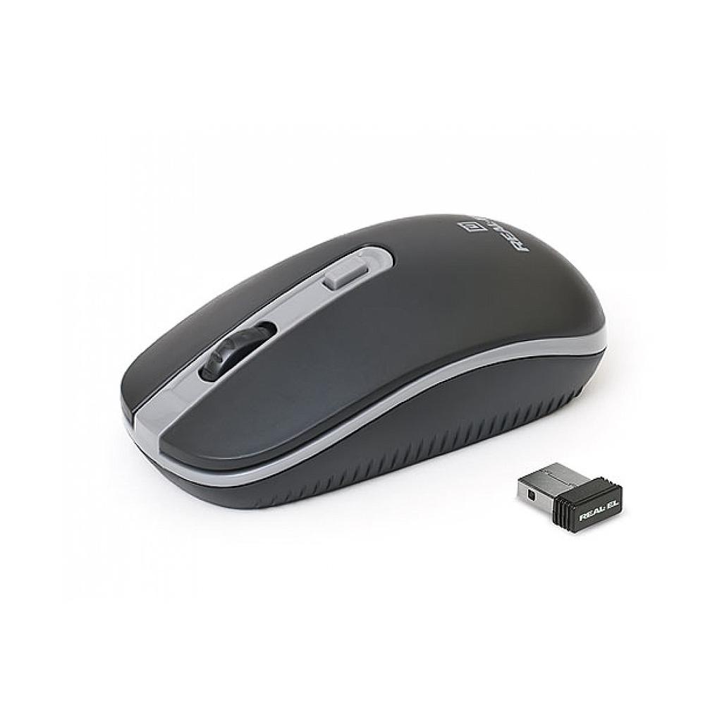 Миша бездротова REAL-EL RM-303 Wireless Black/Grey (Wireless, Чёрный/Серый) (EL123200021)