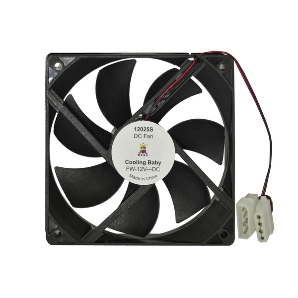 Вентилятор Cooling Baby 120x120x25мм SB 12В 0.25A 25дБ 1200 об/мин 4pin MOLEX; черный [12025S]