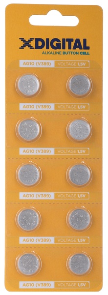 Батарейка X-DIGITAL AG10 час.(V389), цена за шт.