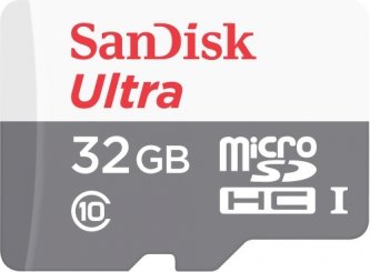 Карта пам'яті SanDisk microSDHC 32GB Ultra C10 80MB/s no adapter [SDSQUNS-032G-GN3MN]