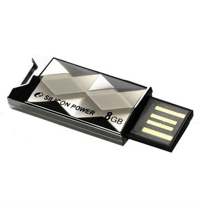 Накопитель USB 2.0 Silicon Power 8GB Touch 850 Titanium [SP008GBUF2850V1T]