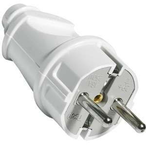 Вилка з заземленням, 16A 250V, A101, White