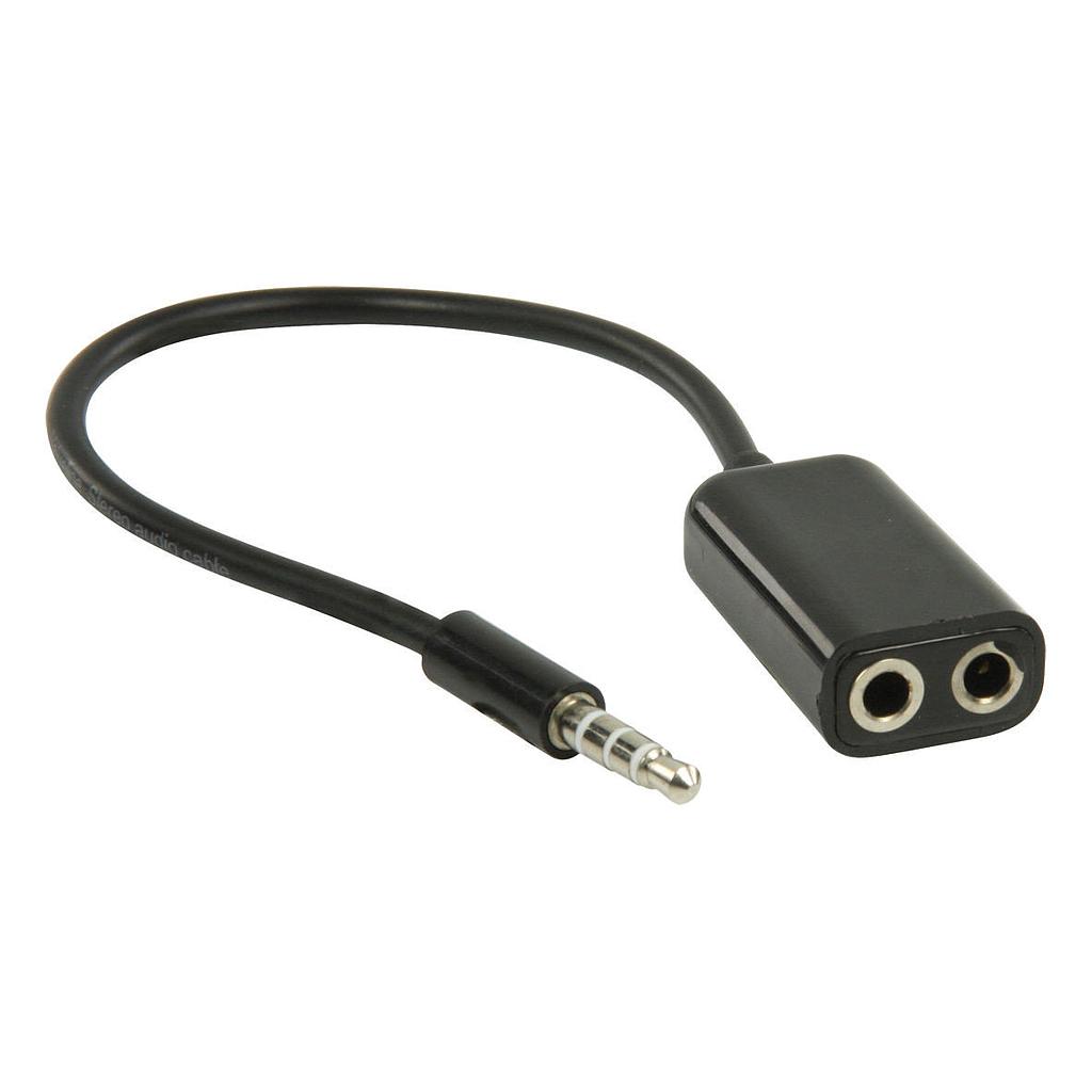 Сплиттер Jack 3.5(папа)=&gt;2*Jack 3.5 (мама) Stereo black