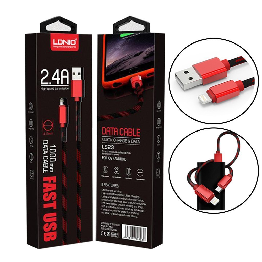 Кабель LDNIO lightning V8 ls23