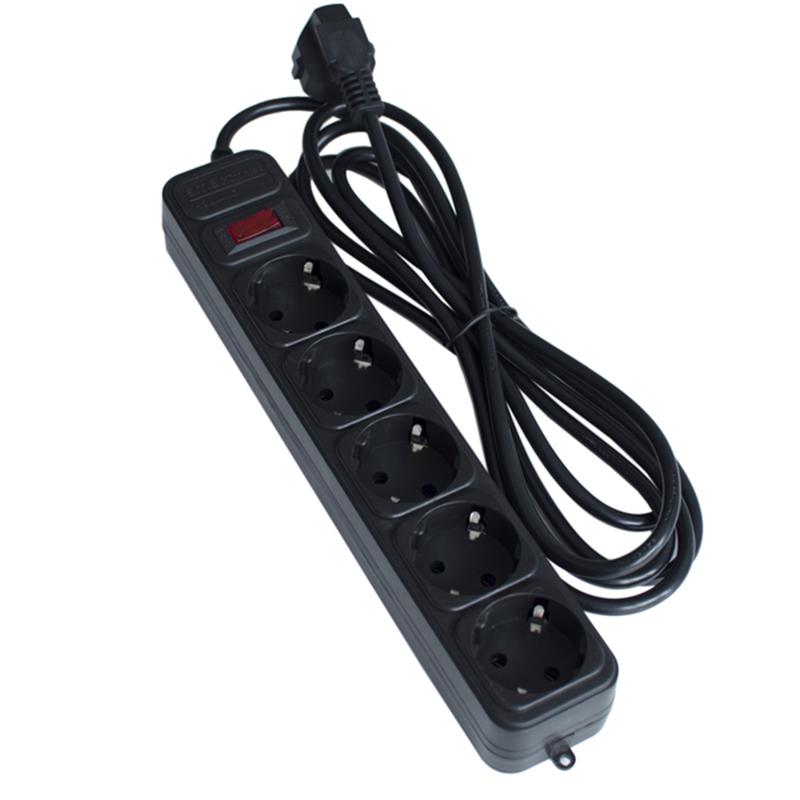 Фильтр питания Smartfortec (SPS5-G-6B) 5 розеток, 1.8 м, черный