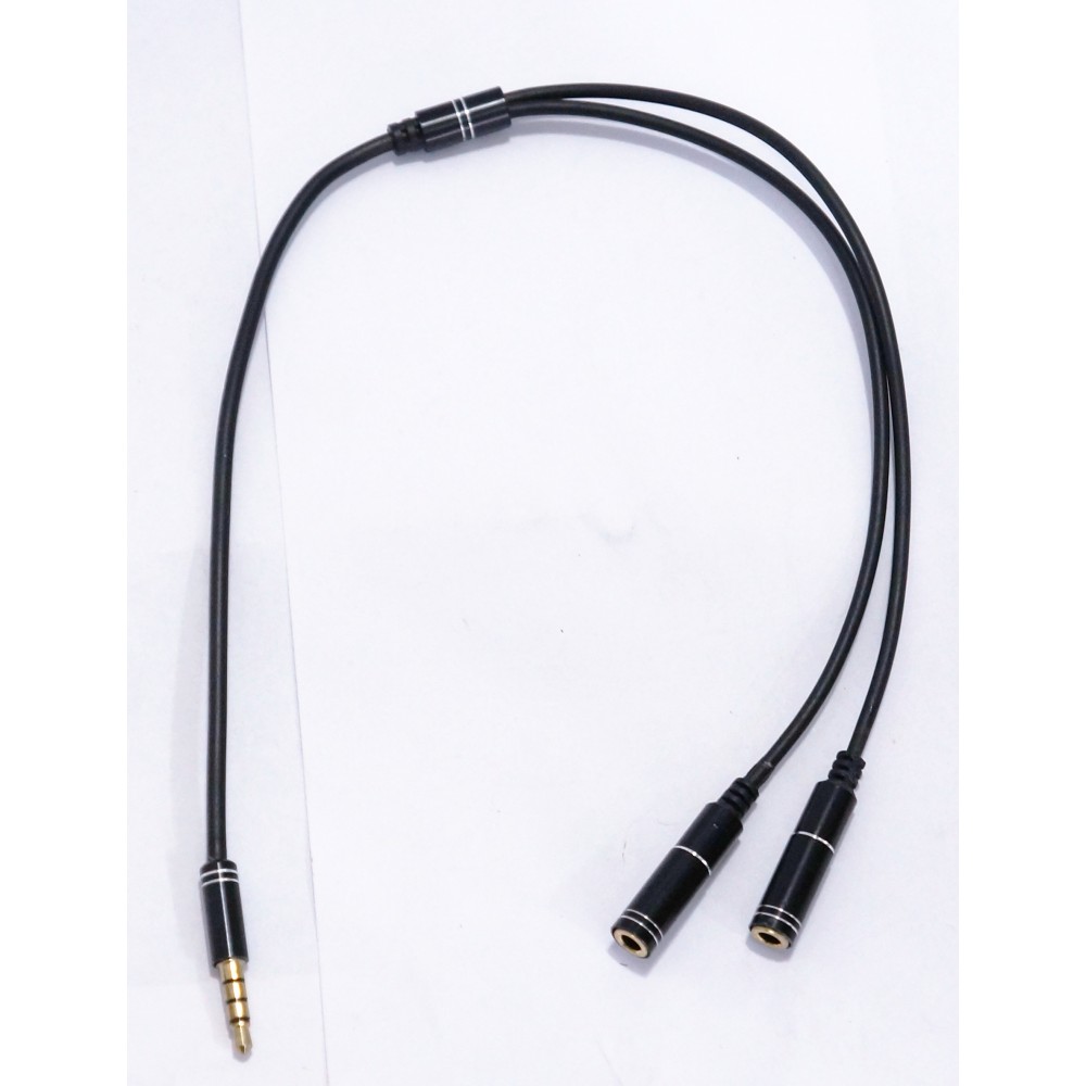 Переходник-адаптер Aux 3.5 мм M - 2 х 3.5 мм F 4pin (для 2х наушников) 0.28 м