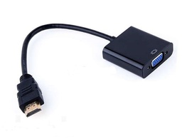 [001840] Конвертер HDMI (папа) на VGA(мама) 10cm, Black, 4K/2K, Пакет [2777]