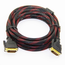 [001904] Кабель Dvi-Dvi 1.5m, 2 ферита, оплетка, Black/Red, 24/24pin [6179]