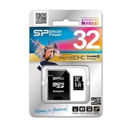 [008339] Карта памяти Silicon Power 32Gb microSDHC class 10 (SP032GBSTH010V10SP)