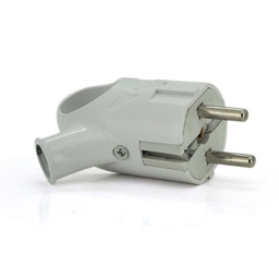 [009610] Вилка с заземлением угловая, 16A 250V, A112, White