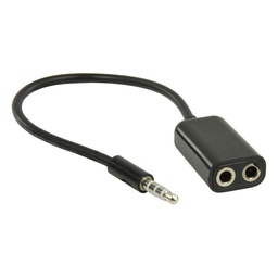 [009633] Сплиттер Jack 3.5(папа)=&gt;2*Jack 3.5 (мама) Stereo black